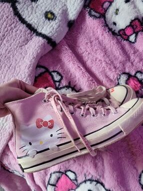 Hello Kitty Pink Canvas High-Top Sneakers